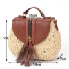 Bolso de hombro de paja con borlas para mujer, bandoleras cruzadas tejidas de diseñador famoso, novedad de verano, 2024 - Imagen 2