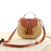 Bolso de hombro de paja con borlas para mujer, bandoleras cruzadas tejidas de diseñador famoso, novedad de verano, 2024 - Imagen 10