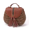 Bolso de hombro de paja con borlas para mujer, bandoleras cruzadas tejidas de diseñador famoso, novedad de verano, 2024 - Imagen 5