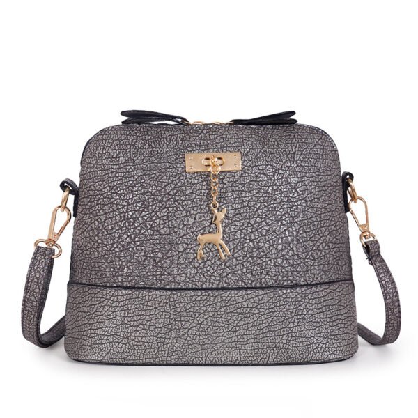 Bolso de concha con colgante de ciervo, bolso pequeño de moda con hendiduras de estilo retro coreano - Imagen 3