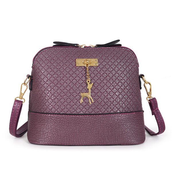 Bolso de concha con colgante de ciervo, bolso pequeño de moda con hendiduras de estilo retro coreano - Imagen 2