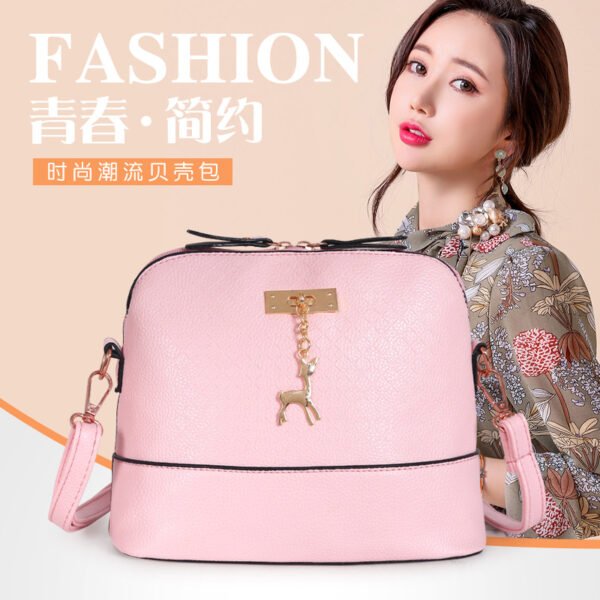 Bolso de concha con colgante de ciervo, bolso pequeño de moda con hendiduras de estilo retro coreano - Imagen 5