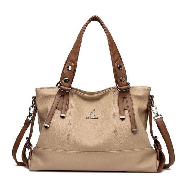 Bolso grande de cuero transfronterizo  para mujer  Bolso de motocicleta a  juego de color popular - Imagen 9
