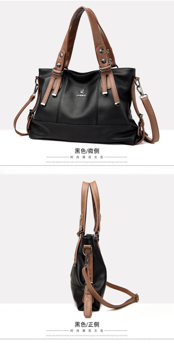 Bolso grande de cuero transfronterizo  para mujer  Bolso de motocicleta a  juego de color popular - Imagen 19