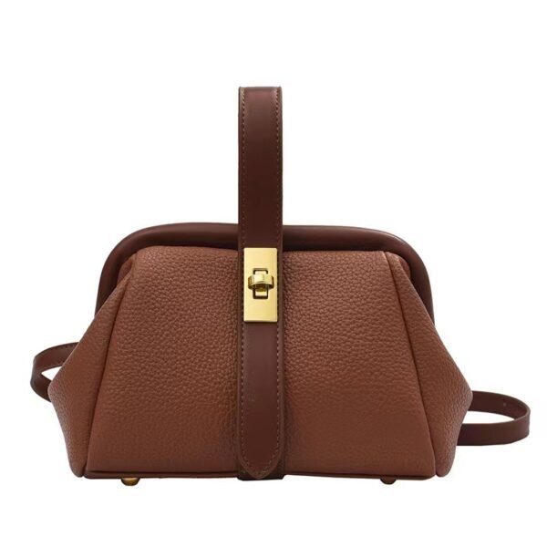 Bolso cruzado para mujer, bandolera de hombro con clip con patrón de lichi, a la moda, combina con todo