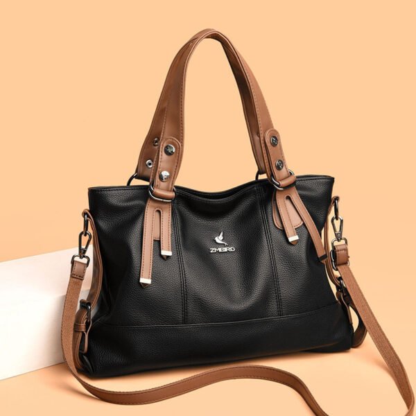 Bolso grande de cuero transfronterizo  para mujer  Bolso de motocicleta a  juego de color popular - Imagen 4