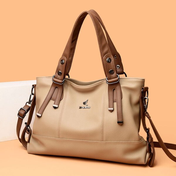 Bolso grande de cuero transfronterizo  para mujer  Bolso de motocicleta a  juego de color popular - Imagen 2