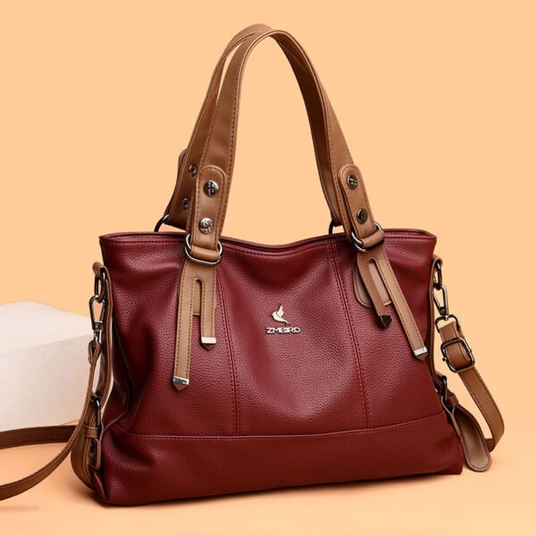 Bolso grande de cuero transfronterizo  para mujer  Bolso de motocicleta a  juego de color popular - Imagen 6