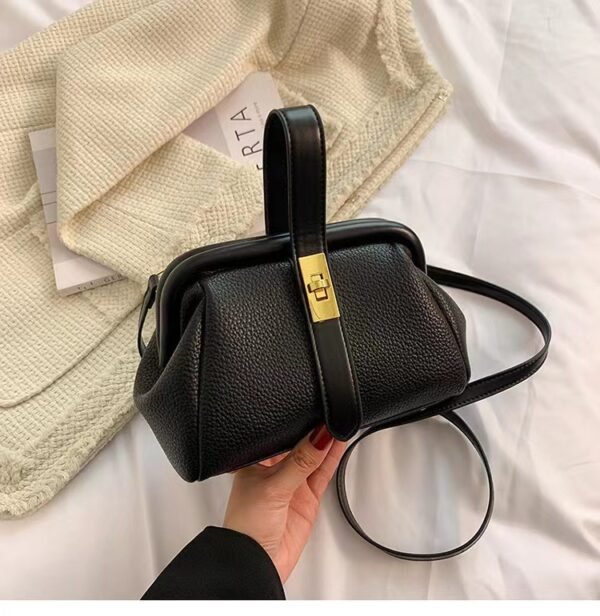 Bolso cruzado para mujer, bandolera de hombro con clip con patrón de lichi, a la moda, combina con todo - Imagen 6