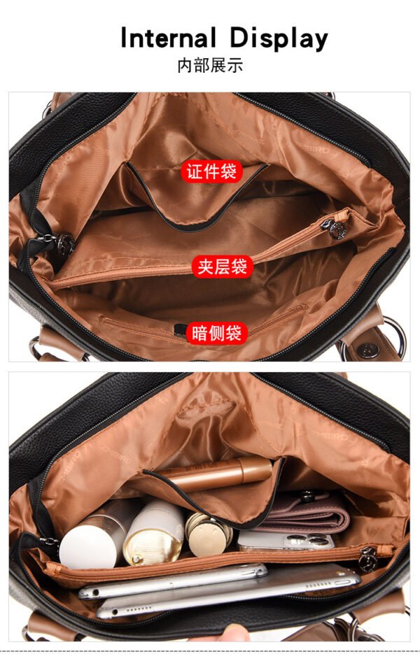 Bolso grande de cuero transfronterizo  para mujer  Bolso de motocicleta a  juego de color popular - Imagen 13