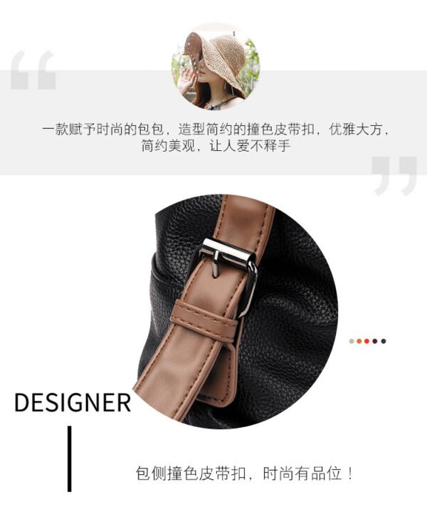 Bolso grande de cuero transfronterizo  para mujer  Bolso de motocicleta a  juego de color popular - Imagen 17