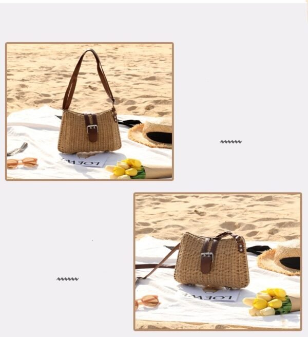 Bolso tejido hecho a mano versátil de un hombro para mujer - Imagen 4