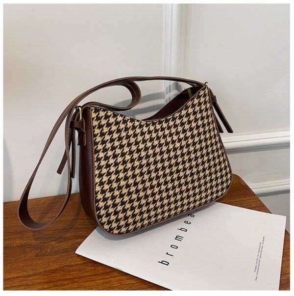 Bolso bandolera a cuadros de mujer de cuero de moda - Imagen 2