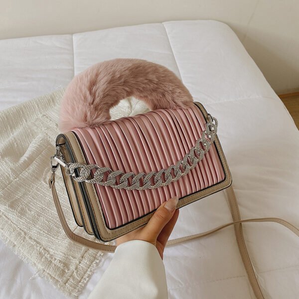 Bolso Mujer Otoño Versátil Pequeños Plisados ​​Diagonal - Imagen 4
