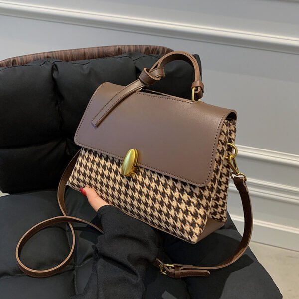 Bolso de mano a cuadros de nicho de colores de éxito que combina con todo Bolso bandolera de estilo occidental