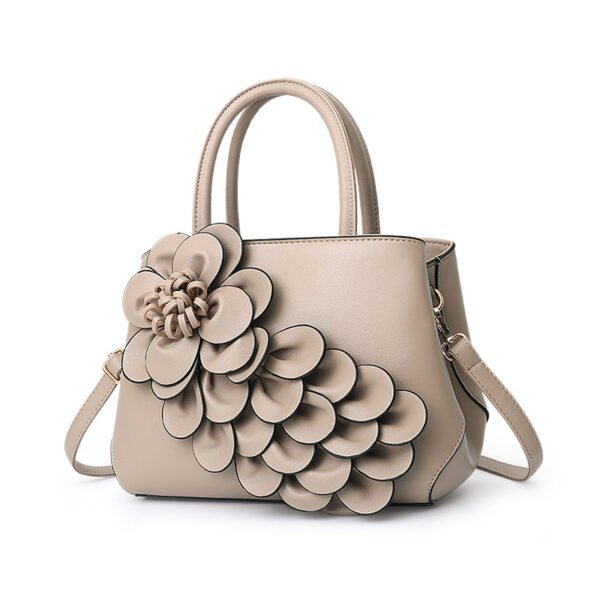 Bolso de hombro portátil con flores de cuero PU - Imagen 3