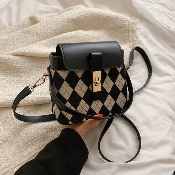 Bolso De Textura Retro Tendencia Femenina Moda Rombo