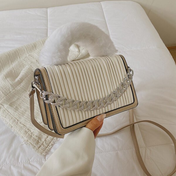 Bolso Mujer Otoño Versátil Pequeños Plisados ​​Diagonal - Imagen 3