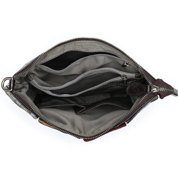 Bolso de hombro con costuras para fiesta de noche de piel de vaca de gran capacidad - Imagen 4