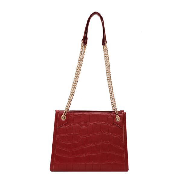 Bolso de mensajero de estilo occidental que combina con todo bolso de hombro con patrón de cocodrilo rojo de red - Imagen 7