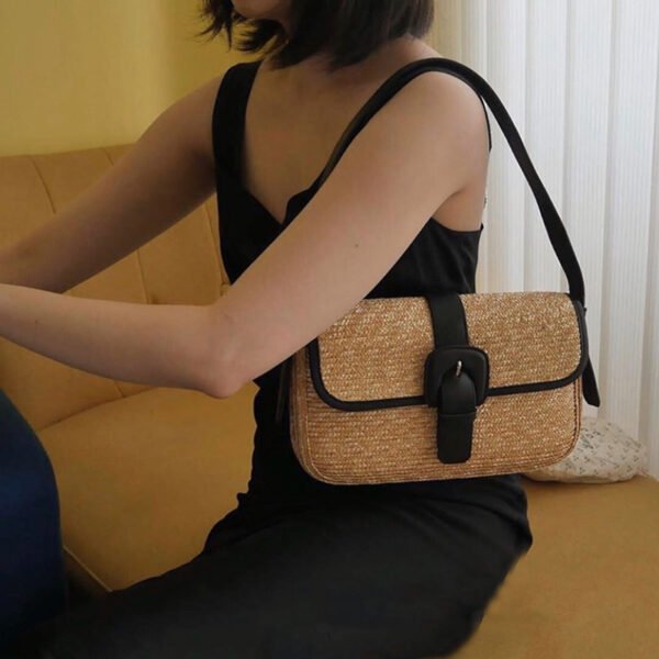 Funda abatible con costura de paja de imitación, novedad de verano, ocio