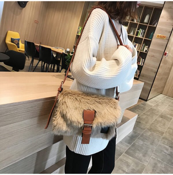 Bolso grande de felpa Bolso de hombro de gran capacidad para mujer - Imagen 2