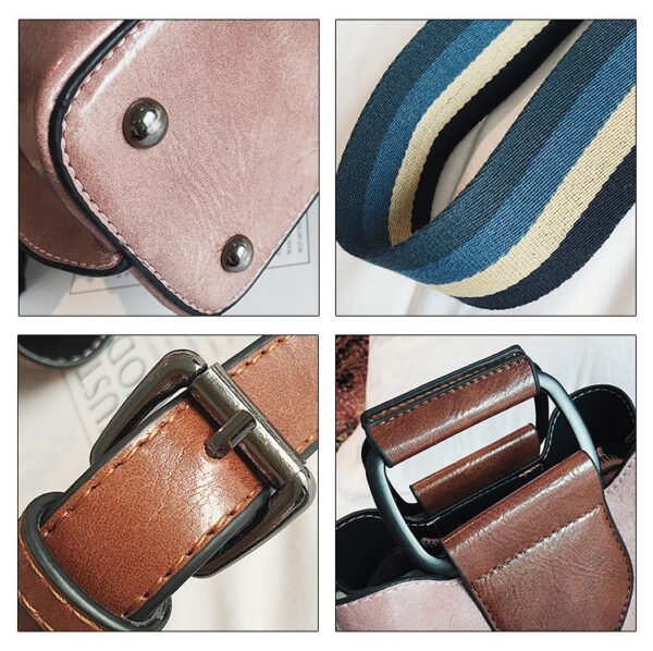 Bolso tipo bombonera de piel encerada con aceite, color bolso con correa para el hombro - Imagen 5