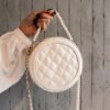 Bolso redondo pequeño tipo mensajero con cadena de perlas Lingge de estilo extranjero