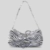 Bolso De Axila Con Rayas De Cebra Y Volantes Con Cordón De Otoño E Invierno Mujer - Imagen 5