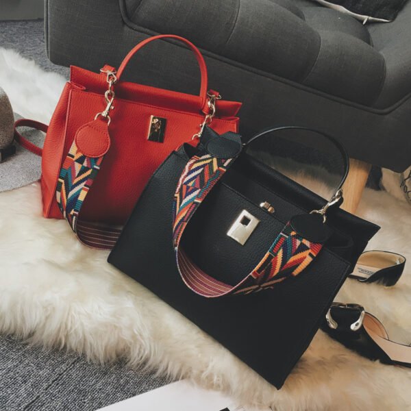 En la primavera del bolso nuevo bolso de hombro con correa de Color coreano bolso de hombro con cierre de moda Casual - Imagen 6