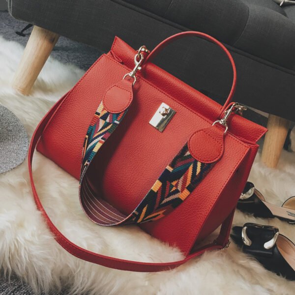 En la primavera del bolso nuevo bolso de hombro con correa de Color coreano bolso de hombro con cierre de moda Casual - Imagen 4