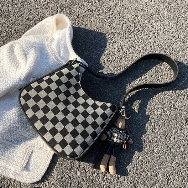 Bolso de mujer de viajero diario personalizado con estampado de cuadros - Imagen 6