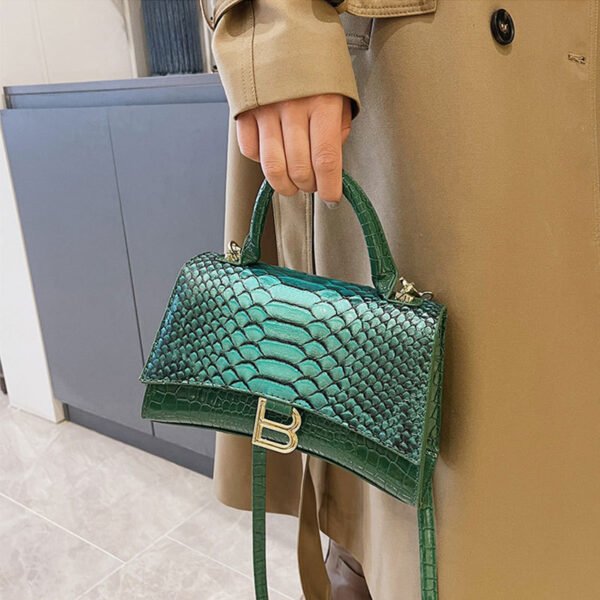 Bolso de mano con estampado de serpiente B Word para mujer - Imagen 5