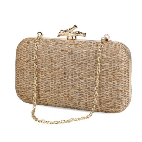 Simple Elegance Retro Straw Box Bag - Imagen 2