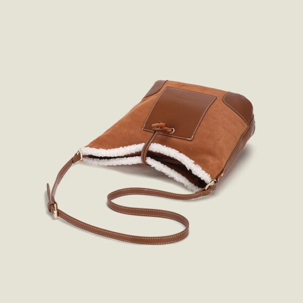 Bolso tipo cubo empalmado Bolso tote de un hombro de gran capacidad - Imagen 4