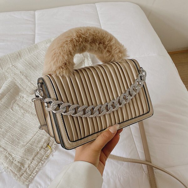 Bolso Mujer Otoño Versátil Pequeños Plisados ​​Diagonal - Imagen 6