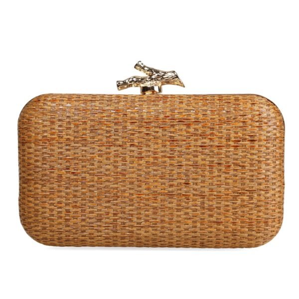 Simple Elegance Retro Straw Box Bag - Imagen 3
