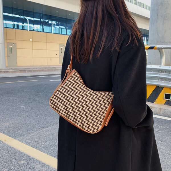 Bolso bandolera a cuadros de mujer de cuero de moda - Imagen 8