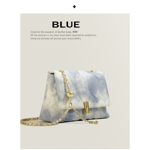 Texture Chain Crossbody Shoulder Small Square Bag - Imagen 5