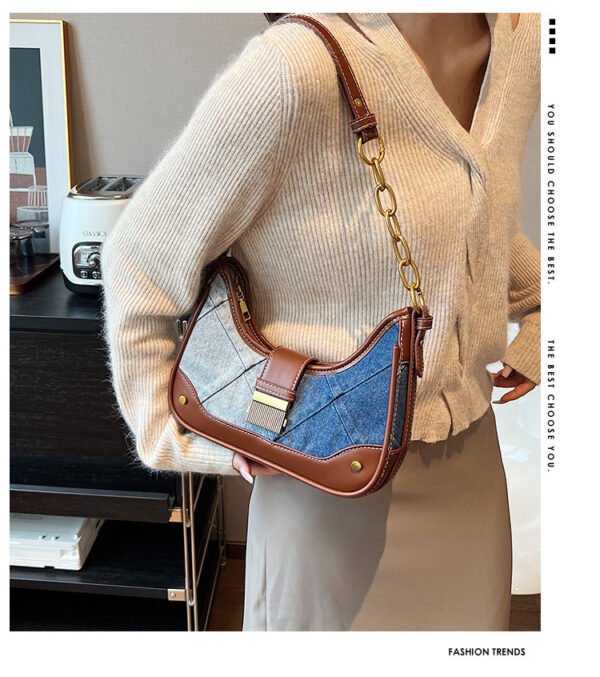 Nuevo bolso de hombro con cadena de diamantes con diseño de interés especial para mujer - Imagen 5
