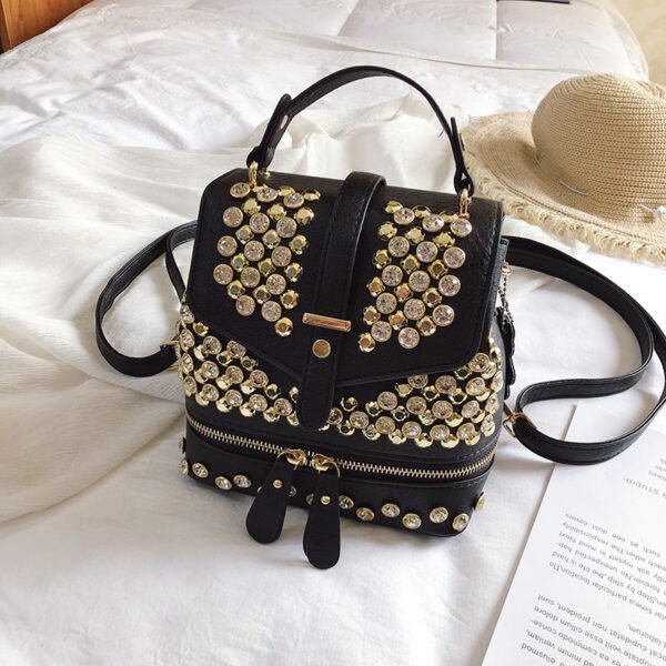 Mochila de diamantes brillantes Mochila pequeña de moda Bolso bandolera de un solo hombro para mujer
