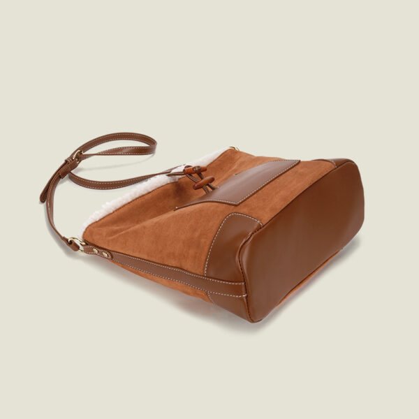 Bolso tipo cubo empalmado Bolso tote de un hombro de gran capacidad - Imagen 3