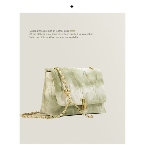 Texture Chain Crossbody Shoulder Small Square Bag - Imagen 4