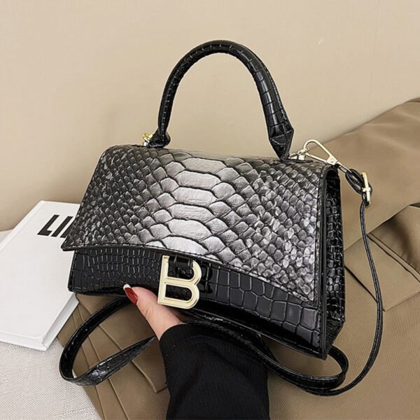 Bolso de mano con estampado de serpiente B Word para mujer - Imagen 7