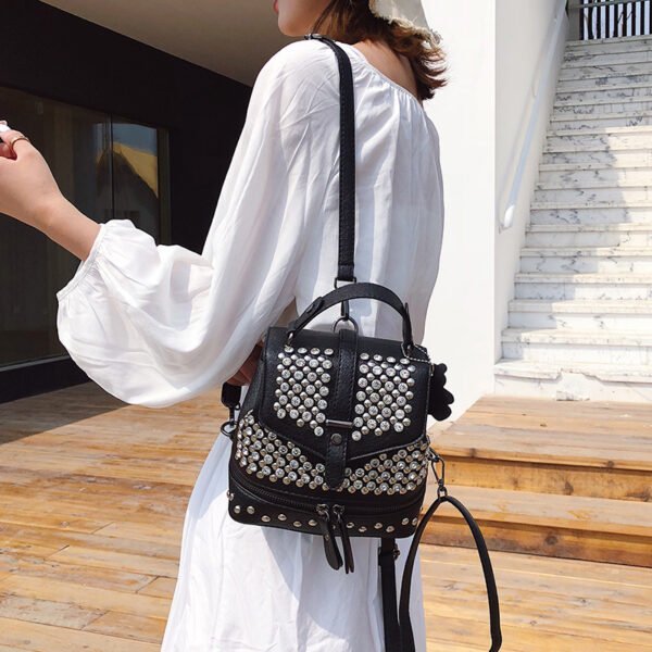 Mochila de diamantes brillantes Mochila pequeña de moda Bolso bandolera de un solo hombro para mujer - Imagen 3