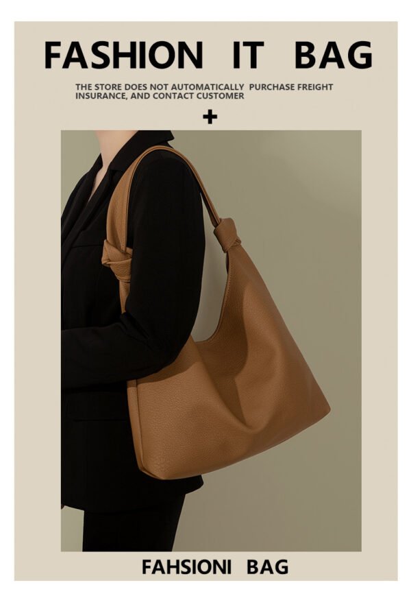 Bolso grande de cuero suave Bolso de hombro simple de moda - Imagen 10