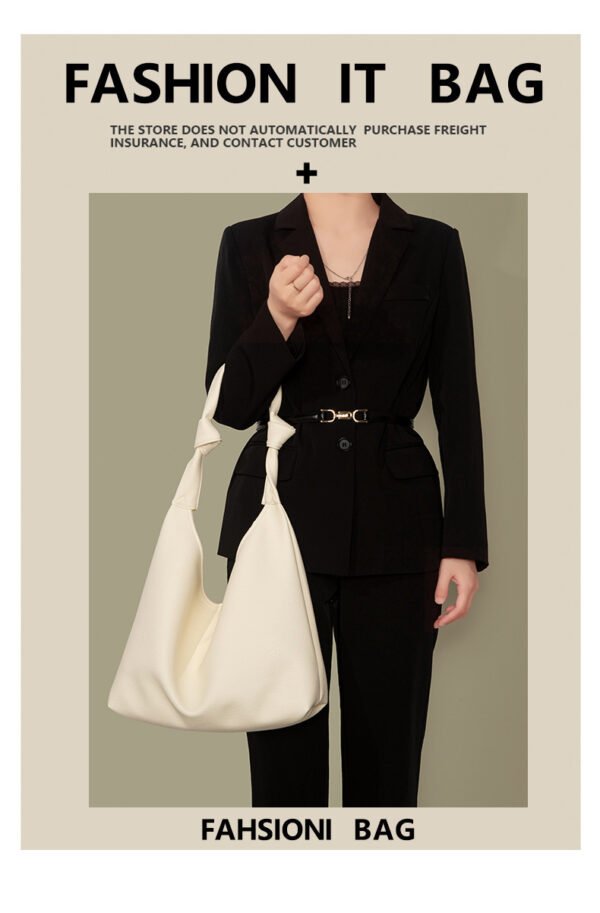 Bolso grande de cuero suave Bolso de hombro simple de moda - Imagen 3