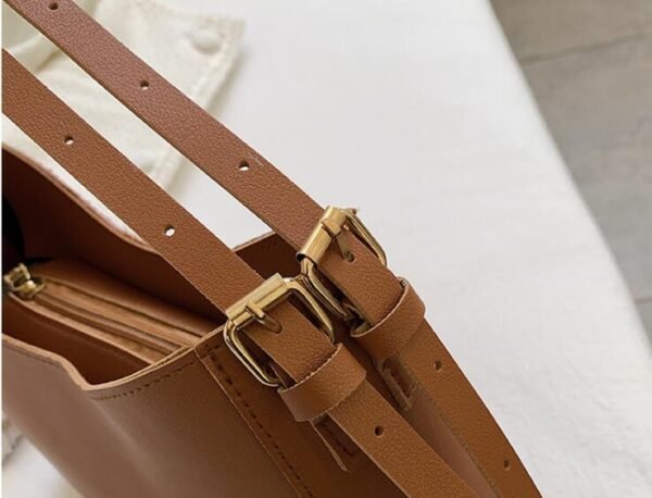Bolso bandolera a cuadros de mujer de cuero de moda - Imagen 5