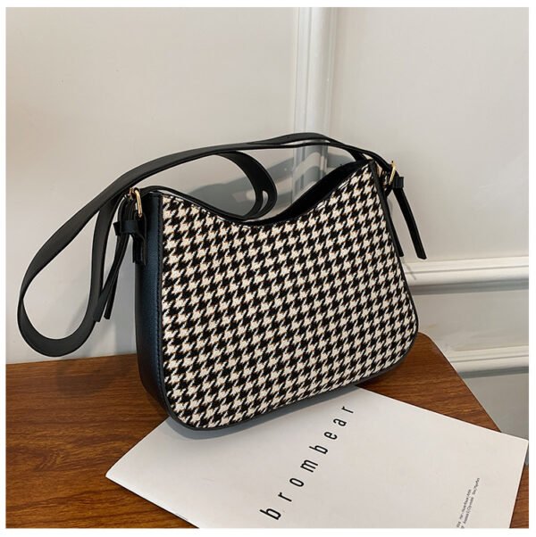 Bolso bandolera a cuadros de mujer de cuero de moda - Imagen 6